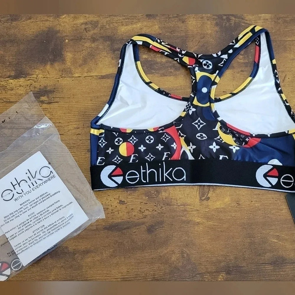 ETHIKA Women's Full Bloom Multi-color Sports Bra Size Medium NWT - Picture 2 of 6